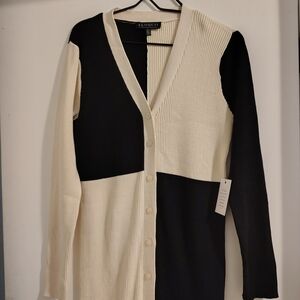 Eloquii Two-Tone Black and Cream Dress
